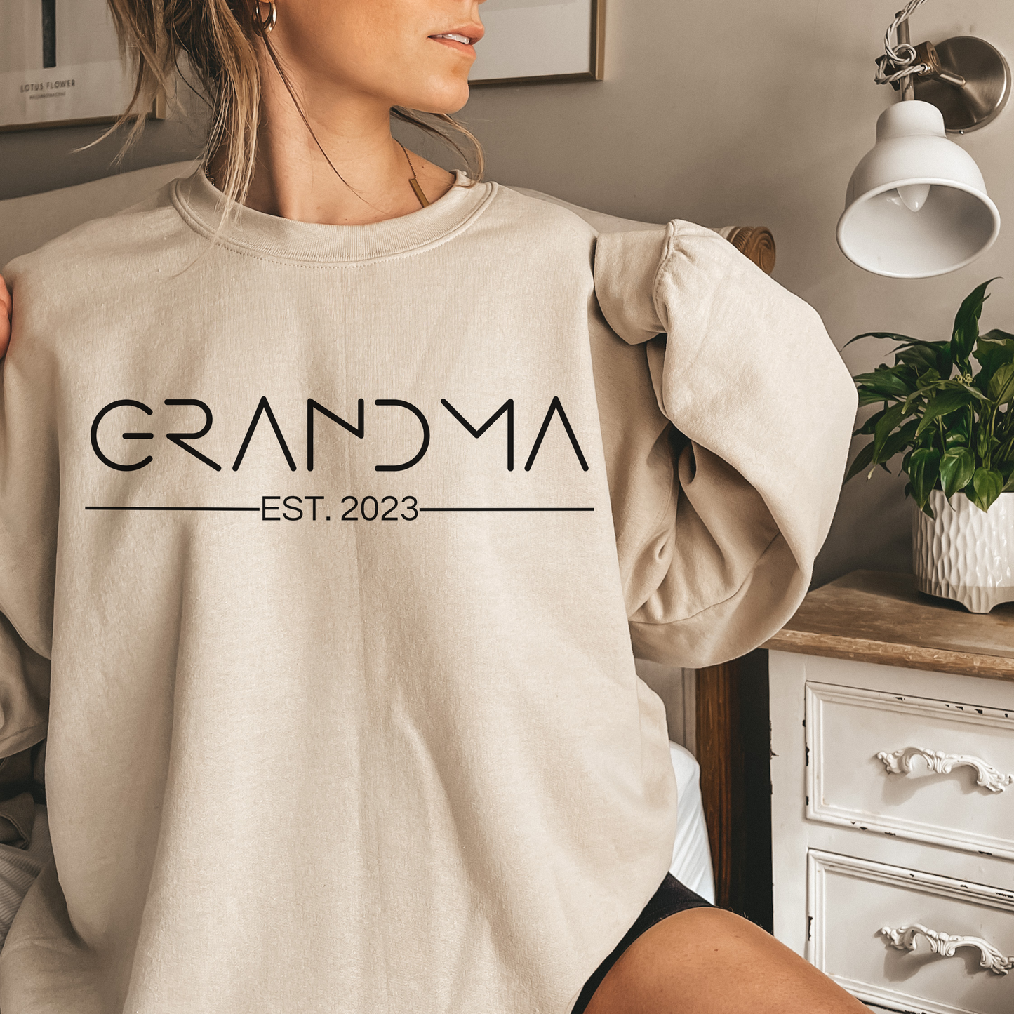Minimalist Grandma Est Sweatshirt Grandma Established Top Grandma Shirt Gift for Grandma Birth Announcement Top Birth Announcement Top Gift