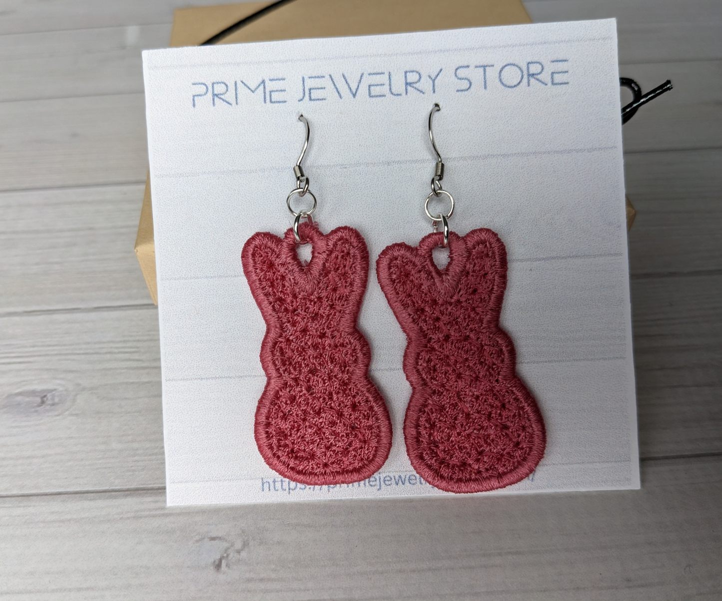 Easter Earrings, Easter Bunny Earrings, Pink Bunny Earrings