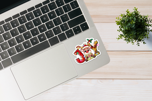 Reindeer Joy Sticker - FREE SHIPPING