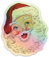 Holographic Santa Sticker - FREE SHIPPING