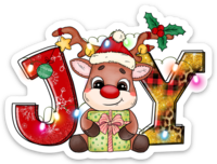 Reindeer Joy Sticker - FREE SHIPPING